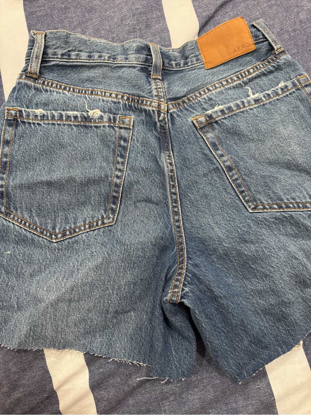Aeropostale Women's Blue Distressed Jean Shorts - Picture 2 of 4